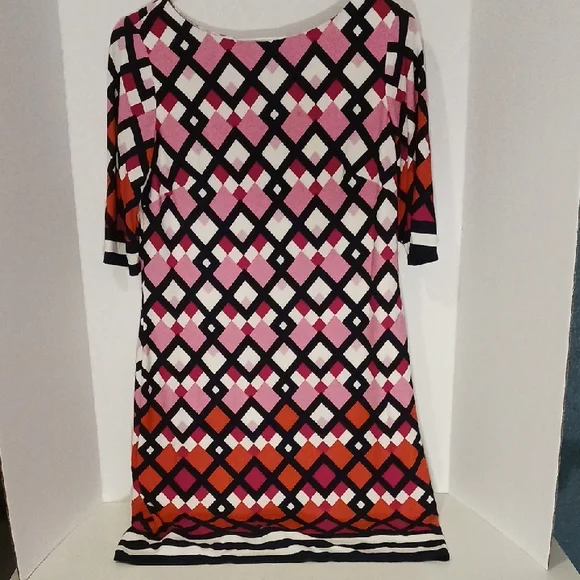 Eliza J | Dresses | Sleek Eliza J Pink And Black Geometric Pattern Dress |  Poshmark